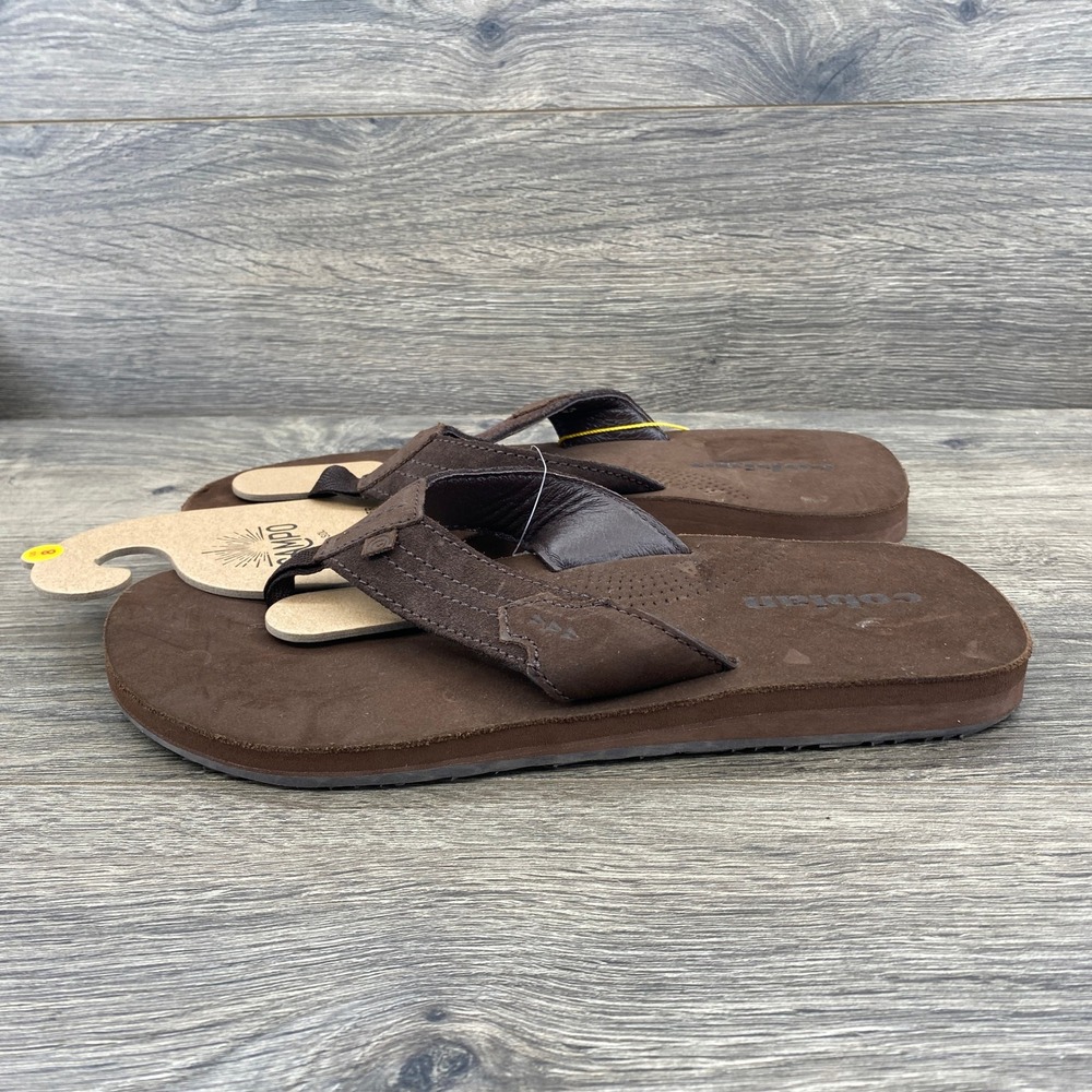 Cobian Lazo Flip Flop Sandals Mens Size 8 Brown Premium Leather LZO24-200-08